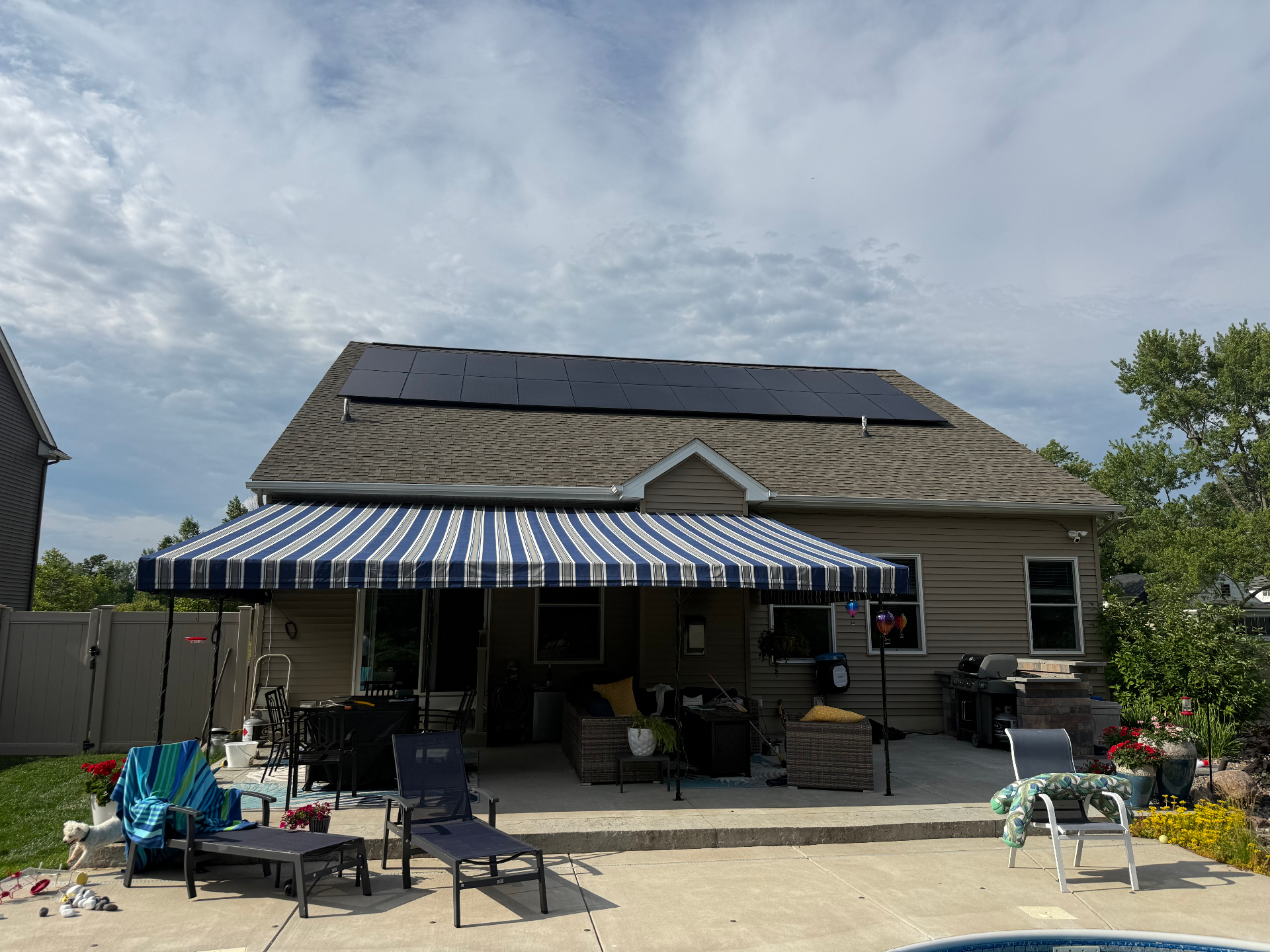 Backyard view of a finished install